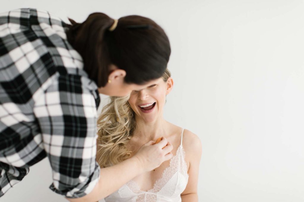 behind the scenes with Boudoir by Elle makeup artist