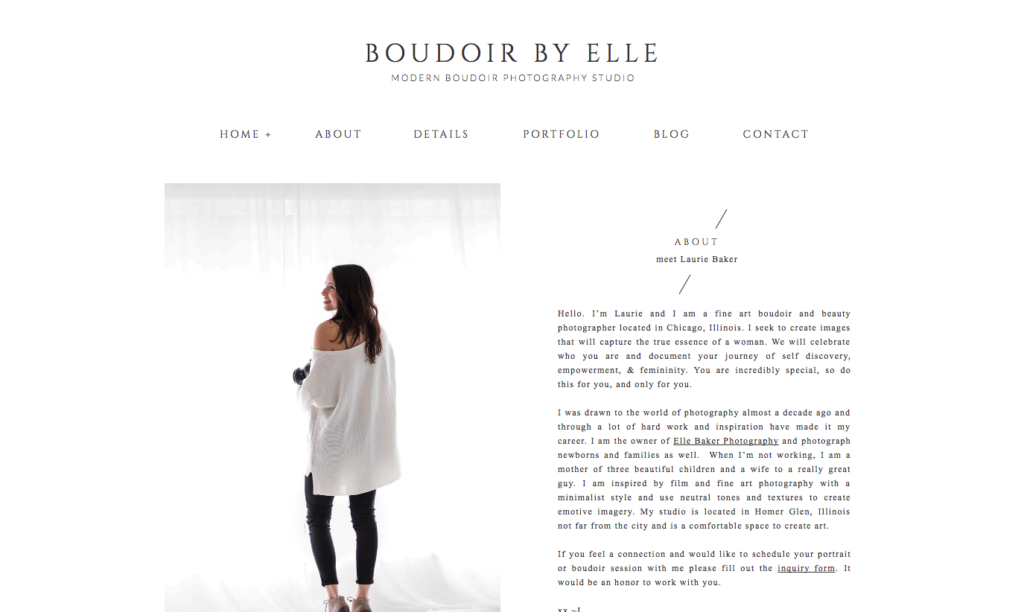 Boudoir by Elle Photography shares her rebrand and new website design